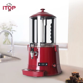 ITOP 110V 220V Hot Chocolate Dispenser Machine ,Baine Marie Coffee Milk Tea Hot Drink Dispenser For Snack Store Buffet hot sale commercial mini kitchen appliance table counter top 5 liter chocolate melting machine for drink dispenser