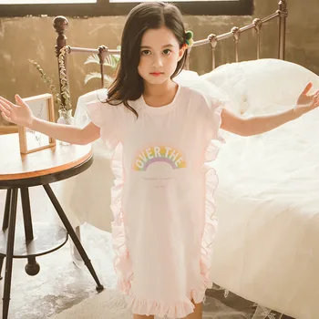 

Summer Teenage Pajamas Night Dress Pajams for Girls Kids Sleeping Dress Toddler Nightgown Sleepwear Teens Girls Sleep Wear