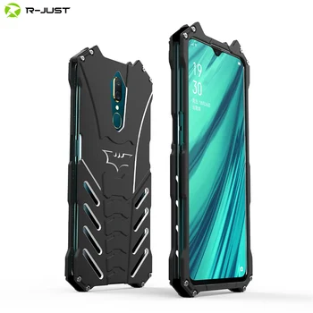 

R-JUST Metal Armor Case For OPPO A9 A9x Heavy Duty Aluminum Alloy Cover Bumper Frame Coque For OPPO A9x Case
