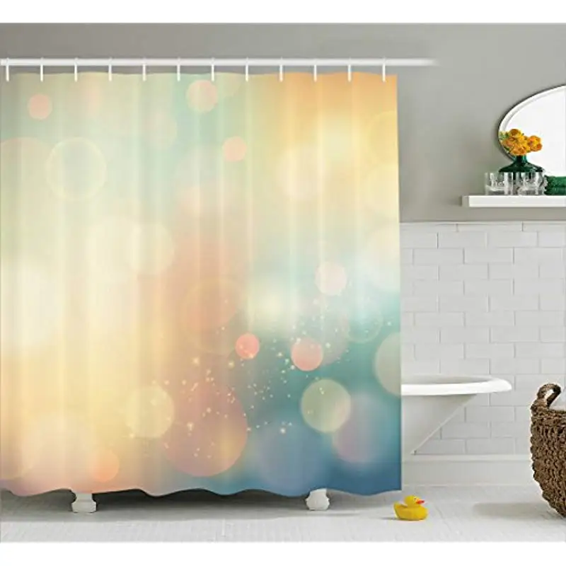 

Vixm Abstract Shower Curtain Sea Ocean Sea Inspired Image with Sunbeams Like Details Print Fabric Bath Curtains