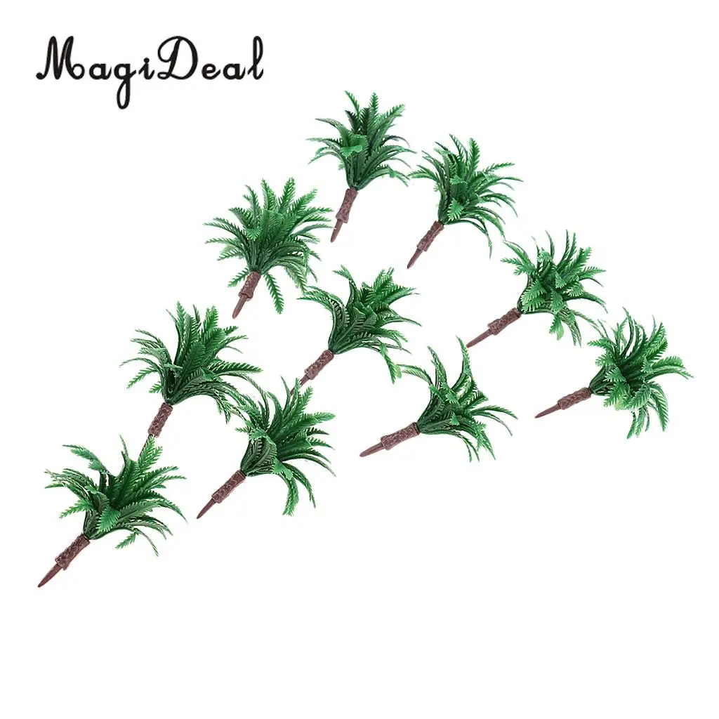 MagiDeal 10Pcs 4.5cm Green Tree Models 1/150 N for Train Railroad Railway Garden Courtyard Scenery Greenery DIY Landscape Prop