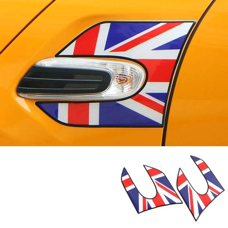 

3D Union Jack Printed Car Side Plate Wing Fender Sticker Decals for Mini Cooper F56 Hatchback F55 Hardtop 2015 2016 2017