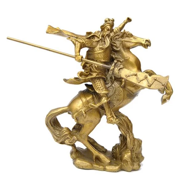 

Chinese Ancient Hero Guan Gong Guan Yu ride on horse * bronze statue