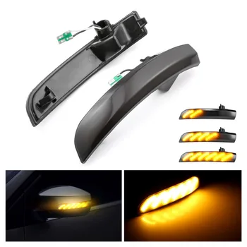 

2Pcs Car Dynamic Reaview Mirror Blinker For Ford Escape Kuga ECOSPORT LED Turn Signal Light Smoked Side Mirror Sequential Blink
