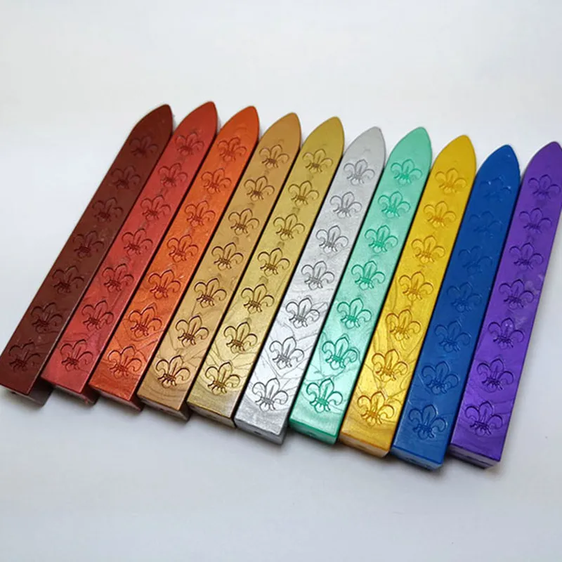 

trackable shipping 12/18/24pcs /lot Iris Sealing Wax set fleur-de-lis Wax sticks for Wedding Vintage stamps wax Art craft Decor