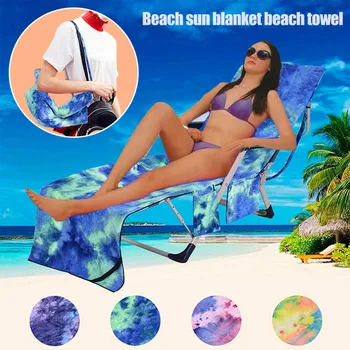 

Multifunction Lounge Chair Beach Towel with Pockets for Holidays Sunbathing HG99