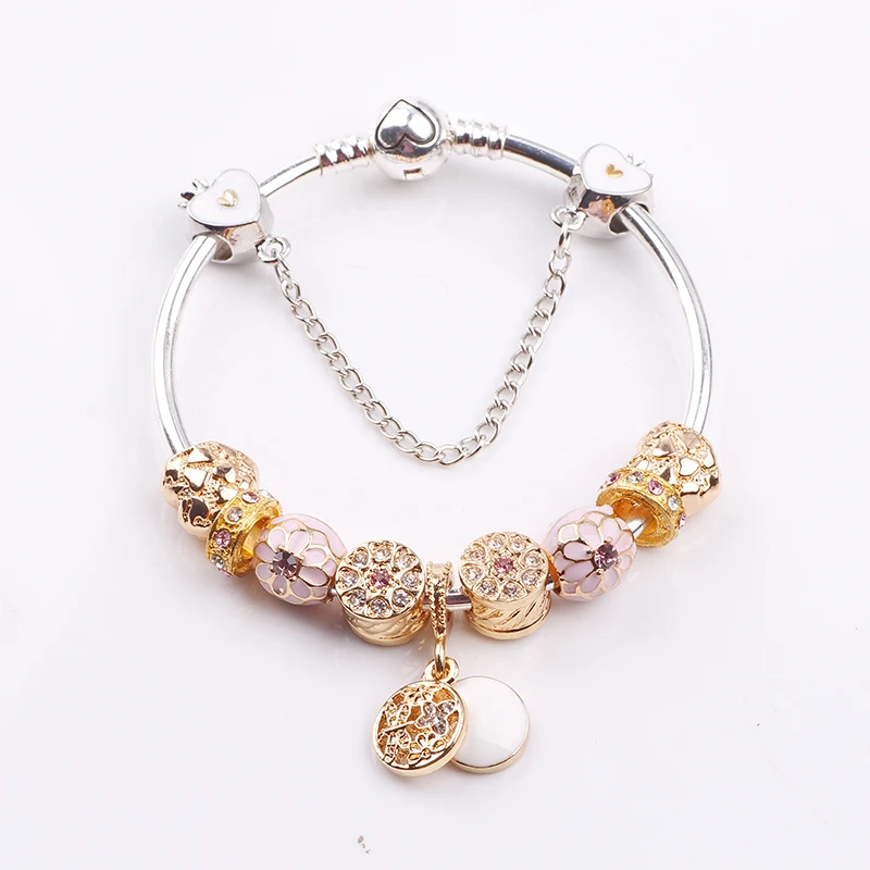 AIFEILI милый браслет с шармом с ожерелье с подвеской в виде цветка золото муранского Стекло бусы дружба Fit Для женщин ювелирный браслет сделай сам