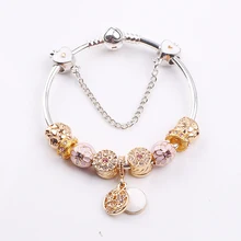 AIFEILI милый браслет с шармом с ожерелье с подвеской в виде цветка золото муранского Стекло бусы дружба Fit Для женщин ювелирный браслет сделай сам