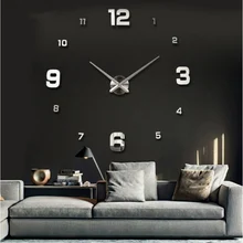 2016 Sale New Wall Clock Clocks Watch Stickers Diy 3d Acrylic Mirror Home Decoration Quartz Balcony/courtyard Needle europe hot