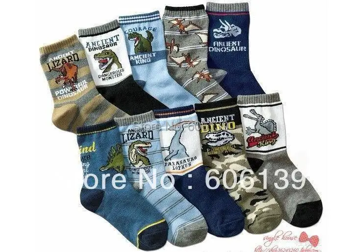 

pure cotton children socks dinosaurs of the all-match cartoon socks temperament baby socks 10 pair/lot free shipping mix order