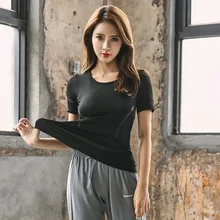 Костюм для йоги, быстросохнущая футболка, летний спортивный свитер с короткими рукавами, уличная одежда для бега, быстросохнущая одежда