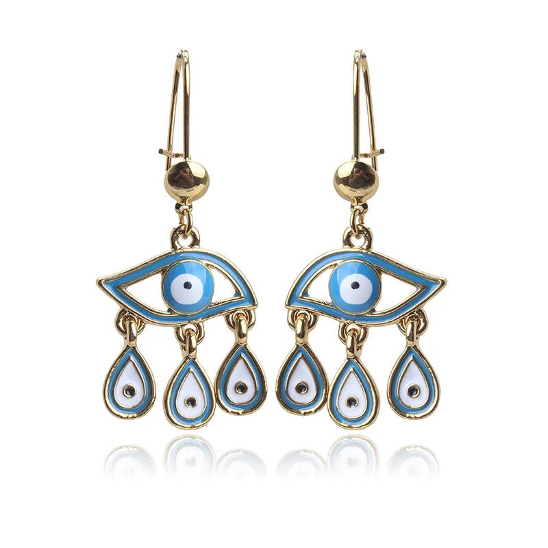 

EVIL EYE new fashion Brand Trendy Alloy Water drop Drop Earrings for Women Trendy evil eye gold Color Earrings Birthday Gift