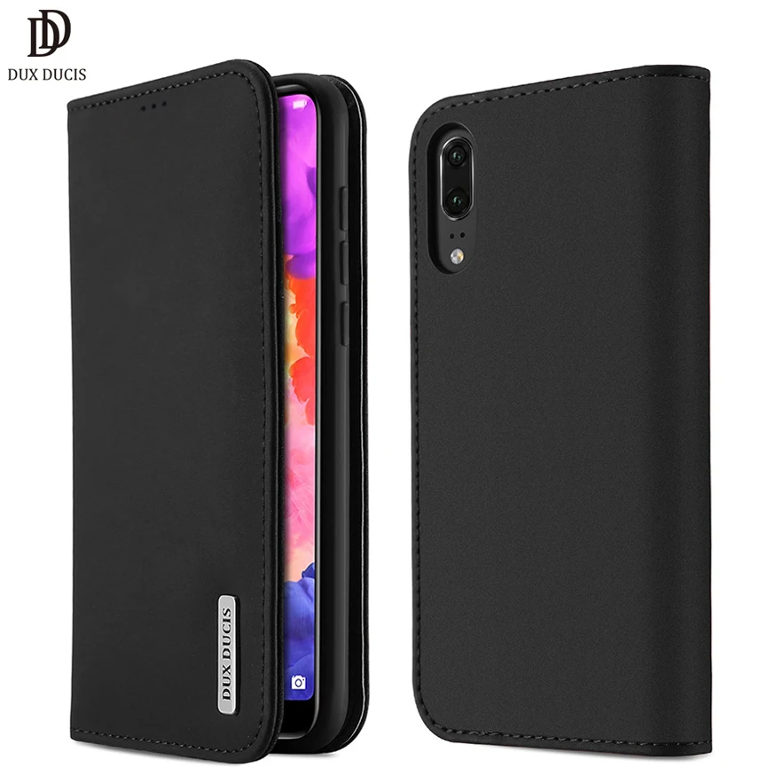 

DUX DUCIS Flip Genuine Leather Case For Huawei P20 Pro Real Leather Wallet Cover for Hawei P20 P 20 Pro Phone Cases Etui Funda