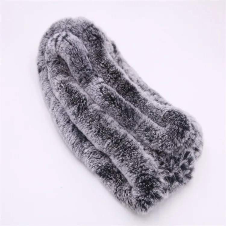  Winter Fur scarf for women knitted natural Rex Rabbit Fur scarves 2017 new genuine fur ring Female Warm Shawl  (4)