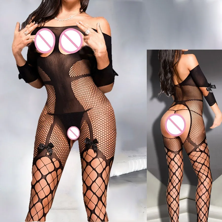 Sexy Lingerie Porno Sexy Costumes Erotic Langerie Sexy Underwear Lenceria Femenina Transparent Plus Size Women Lingerie 290WY - Цвет: 196 bodysuit