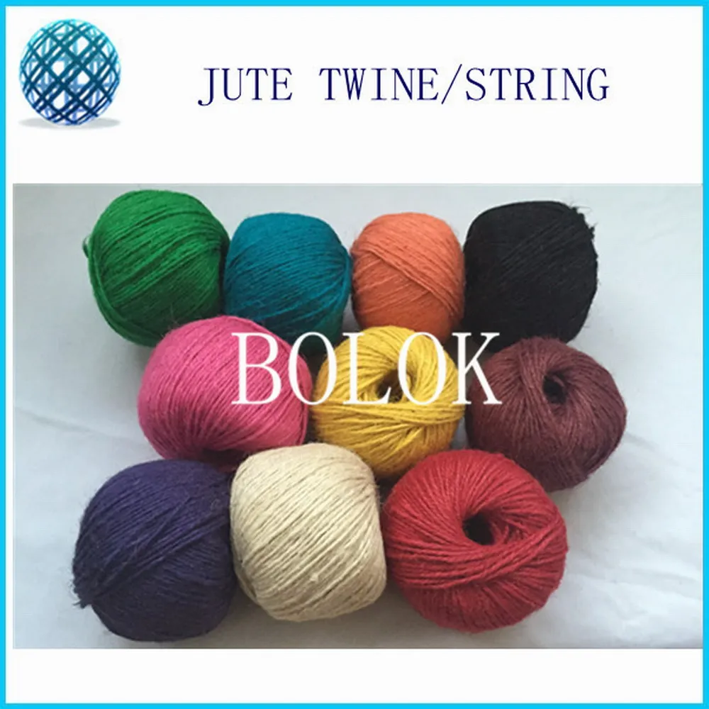 Colored Jute Twine 8pc/lot,100m ball packing 2Ply Decorative Handmade