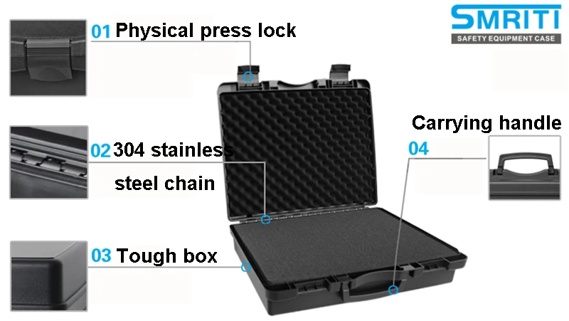 Функциональный ящик для инструментов, защитный чехол для инструментов, ударопрочный герметичный ящик с губкой