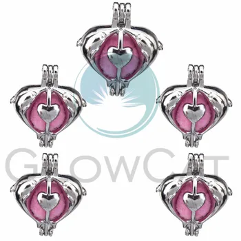

5pcs Silver Dolphin Oyster Pearl Cage Lockets Charms Perfume Essential Oil Diffuser Cage Pendant Jewelry