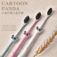 Новинка 1 шт. бамбуковая панда детская зубная щетка натуральная Пшеница соломенная безопасность Прекрасный Уход за полостью рта нано-антибактериальные мини-головки зубная щетка