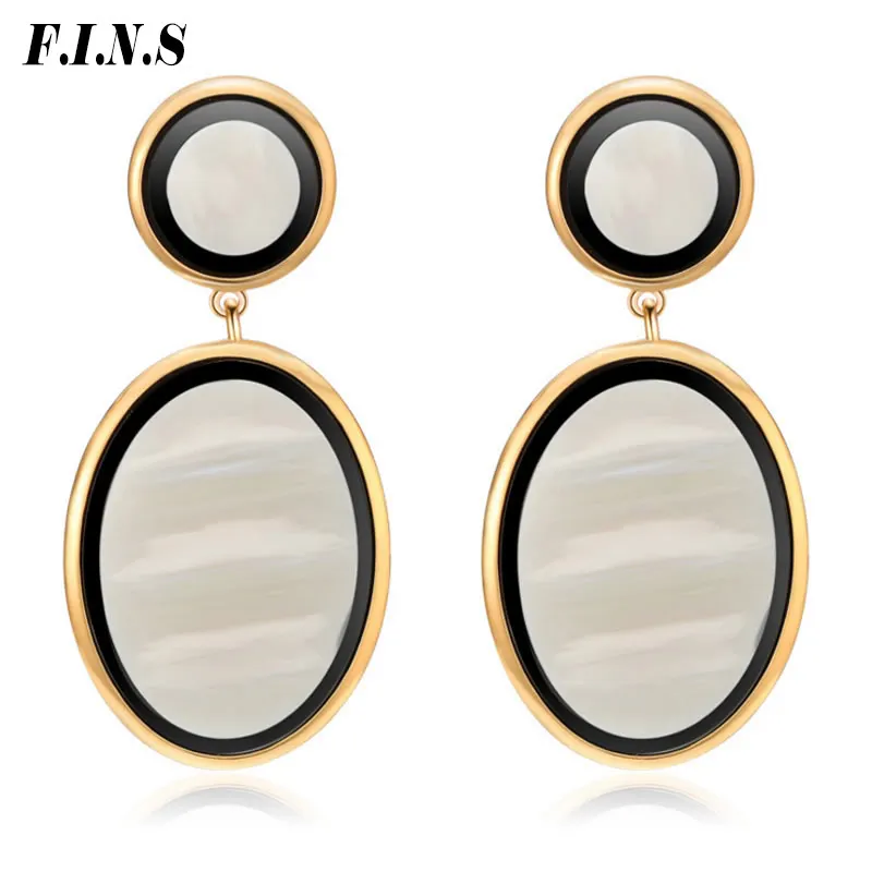 

F.I.N.S Big Statement Earrings Hyperbole Geometric Hanging Earrings Korean Fashion Acrylic Drop Earings Gifts for Women