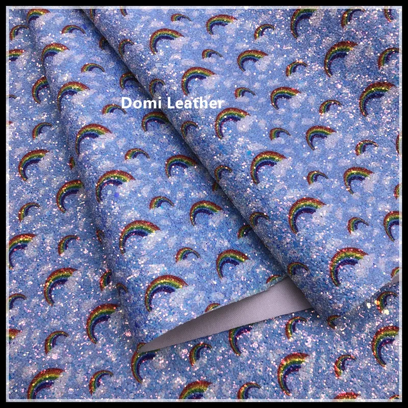 rainbow printed chunky glitter fabric for hairbows (6)