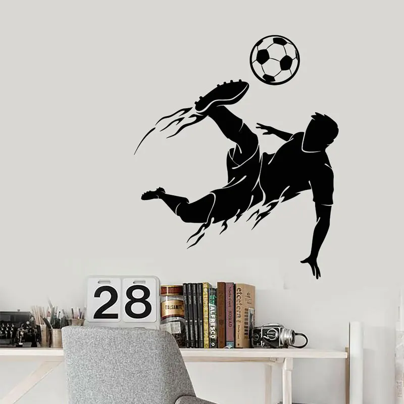 

Vinyl Wall Decal Soccer Game Sport Player Silhouette Stickers Kids Bedroom Decor Art DIY Removable Wallpaper Poster 3Y42