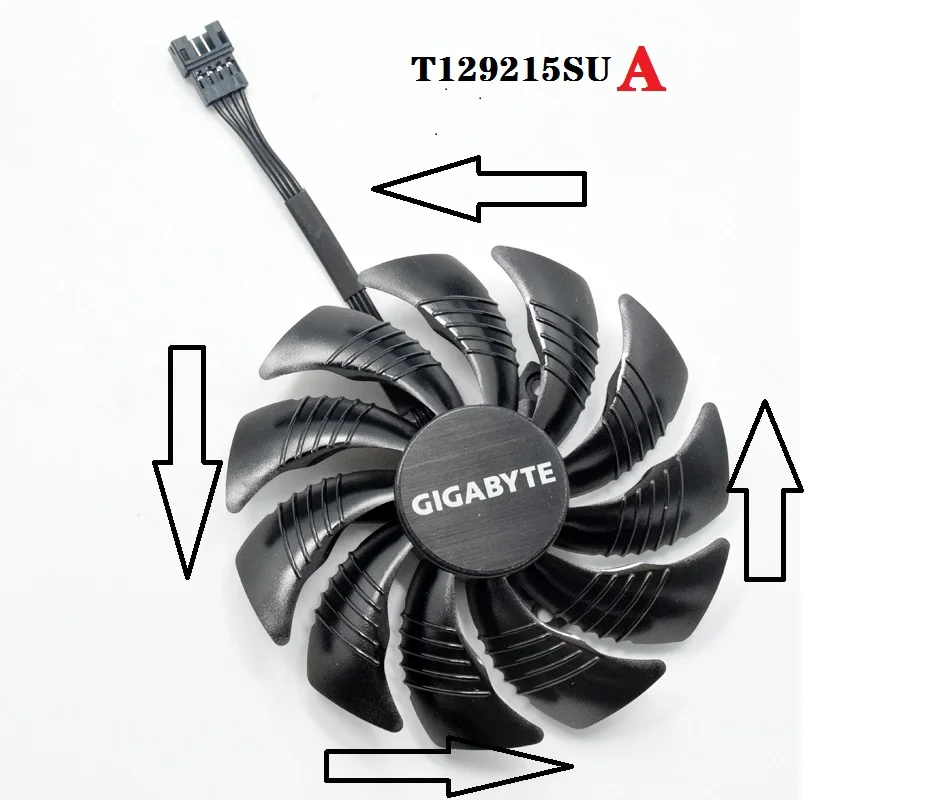 

88MM T129215SU 4Pin Cooling Fan For Gigabyte GTX 1050 1060 1070 960 RX 470 480 570 580 Graphics Card Cooler Fan