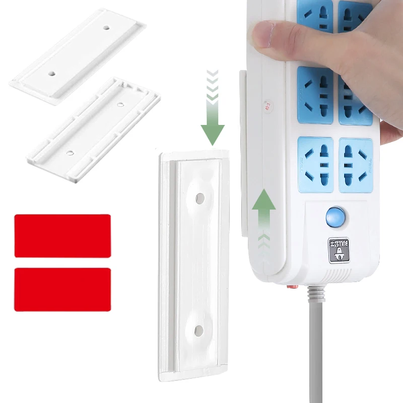 

1/2/4set Self Adhesive Power Strip Fixator Wall Phone Socket Holder Home Punch-free WiFi Router Tissue Box Holder