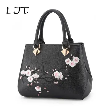 

LJT 2019 New Women PU Leather Handbags Luxury Brand Designer Female Stereotypes Embroidery Shoulder Messenger Bag Sac A Main