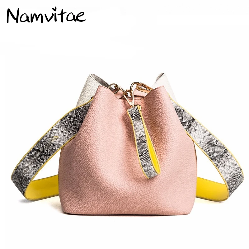 Namvitae Women Bucket Bag Summer Portable Crossbody Handbags Girls Casual Shoulder Messenger Bag