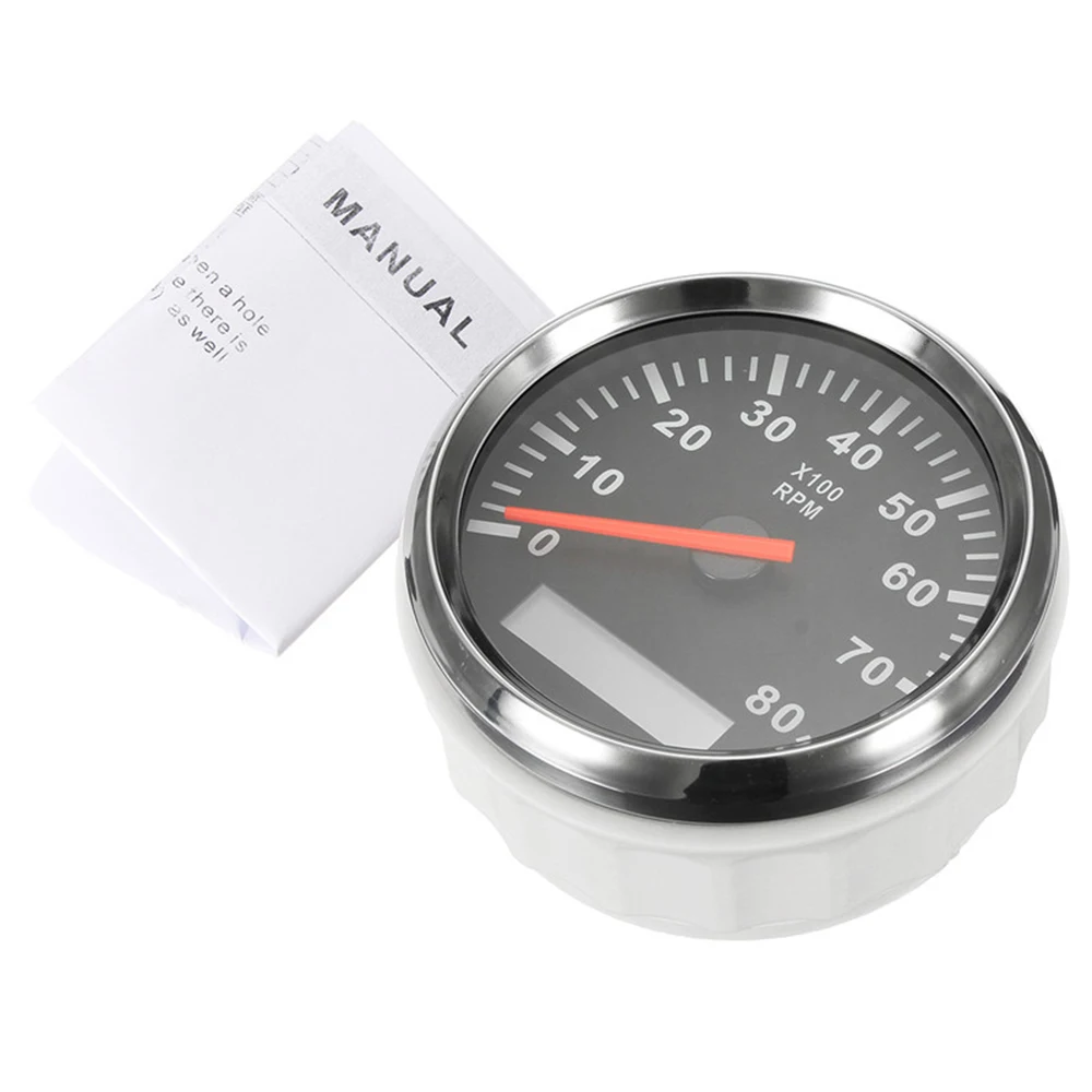 

85mm Tachometer Gauge with Digital Hour Meter 8000 RPM Display Tachometer for Motorcycle Boat Car