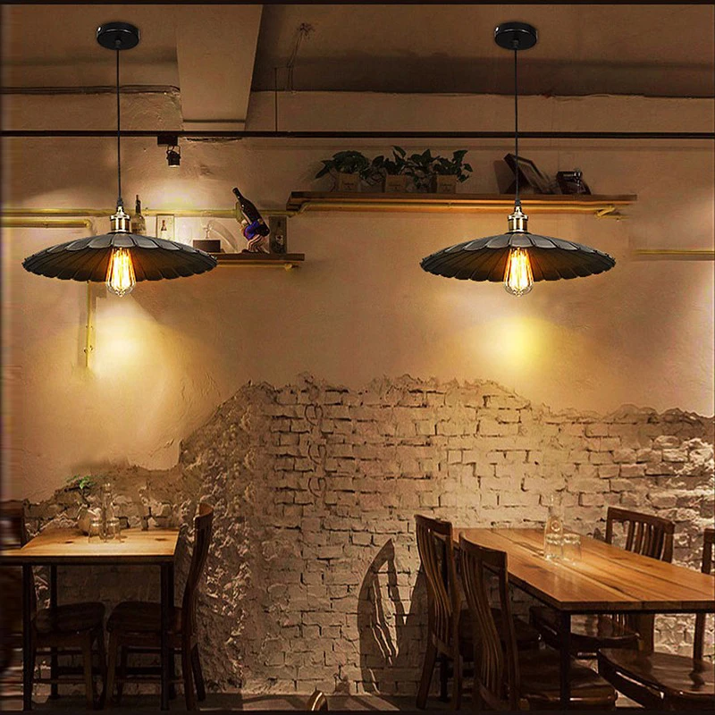 

vintage industrial lamp 25cm lampara retro pendant light lampshade loft lights living dining room Countryside E27 edison lamps