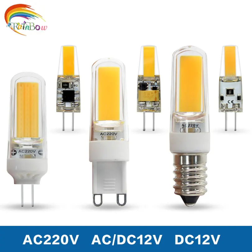 

1PCS/Lot Lampada led G4 G9 E14 AC/DC 12V 220V 3W 6W 9W COB LED E14 Bulb G9 Lighting Lights replace Halogen Spotlight Chandelier