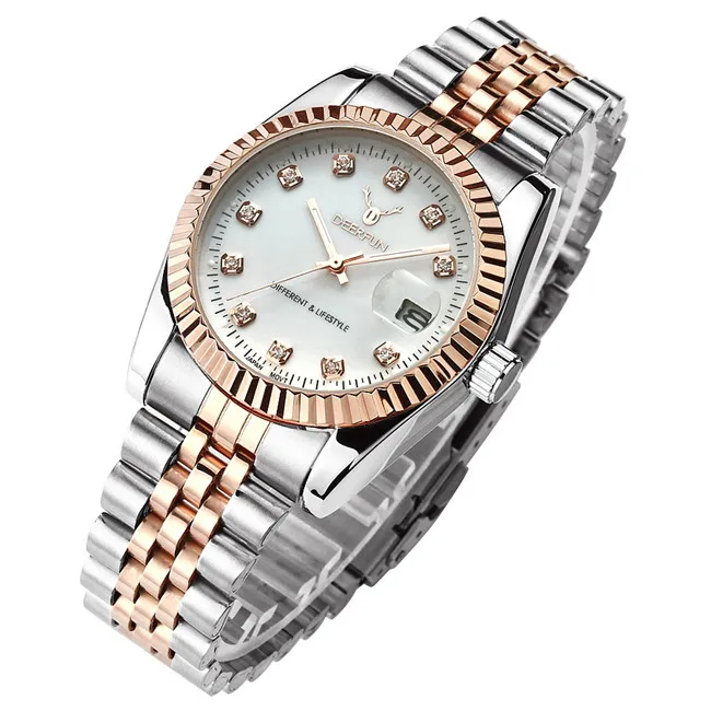 Мужские часы Deerfun известный бренд бизнес розовое золото Алмаз Мода календарь Роскошные водонепроницаемые кварцевые наручные часы Relogio Masculino - Цвет: 8