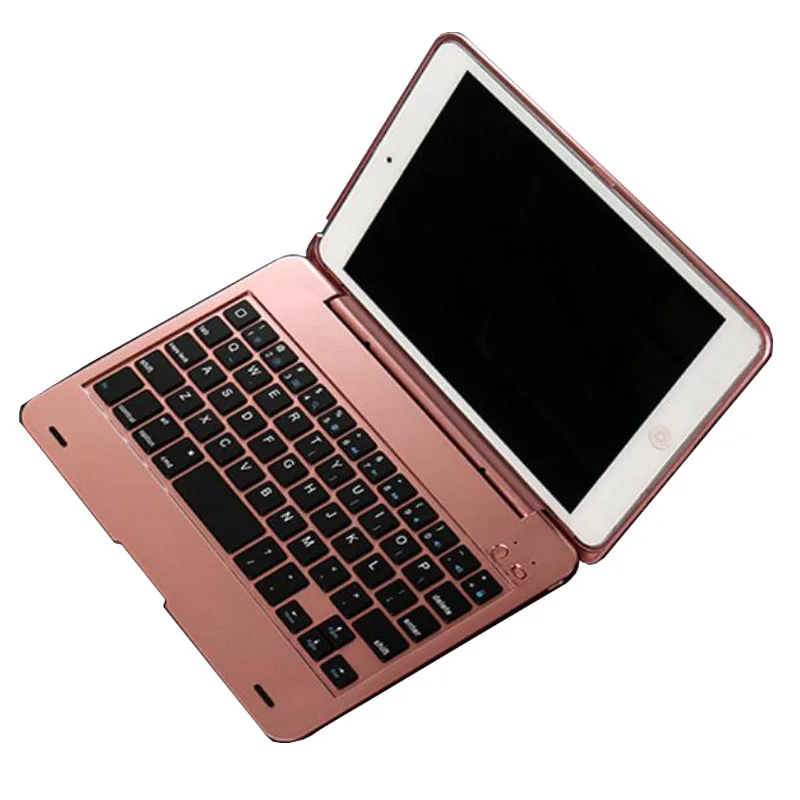 ABS для iPad mini 2 3 чехол с клавиатурой A1432 A1454 A1599 A1600 USB Bluetooth беспроводной для iPad mini 2 3 клавиатуры 7,9'' - Цвет: Rose