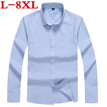 

2018 plus size 8XL 7XL 6XL 5XL Brand Men Clothes Slim Fit Men Long Sleeve Shirt Men Polka Dot Casual Men Shirt Social big size