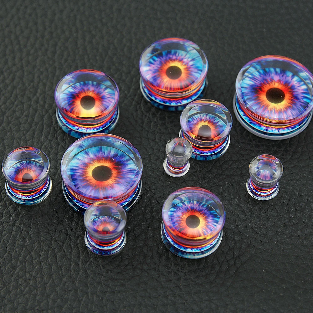 

Punk Style Plugs And Tunnels Ear Stretcher Acrylic Solid With Flower Internal Saddle Tunnels Ear Gauge Expander Piercing Jewelry