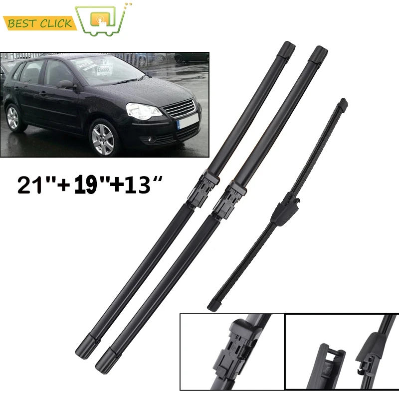 

Misima 21'' 19'' 13'' Windshield Windscreen Wiper Blades For VW polo MK 4 Typ 9N3 Front Rear Window 2006 2007 2008 2009