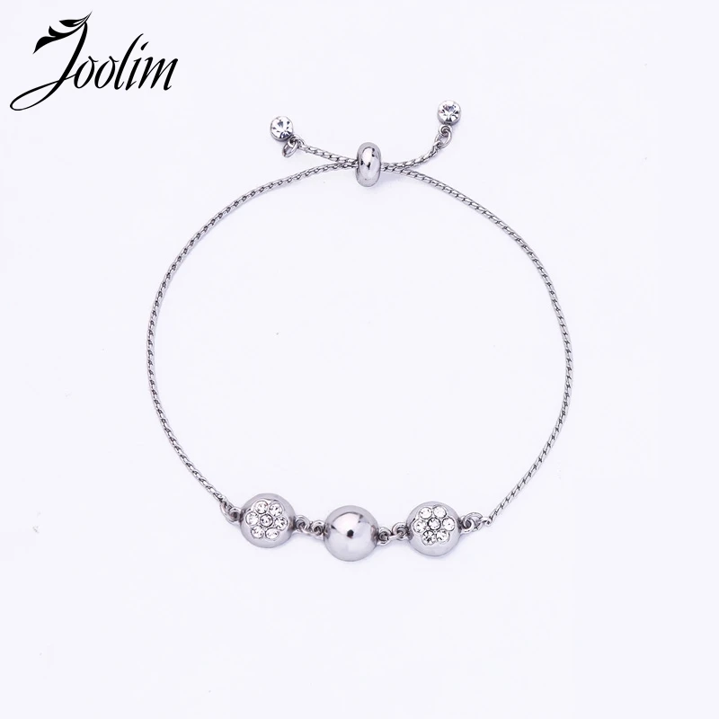 

Joolim Simple White Gold Color Adjustable Charm Bracelet Design Jewelry