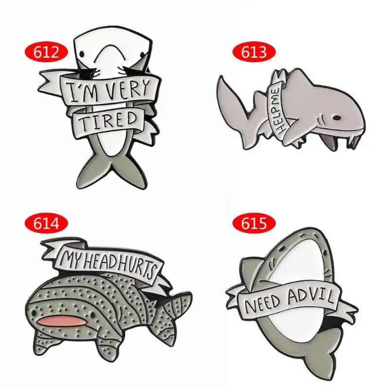 

Shark Badge Cartoon Brooch Creative Fashion Cute Lovely Clothes Backpack Cap Decoration Gifts Icons Brooch Gifts Denim