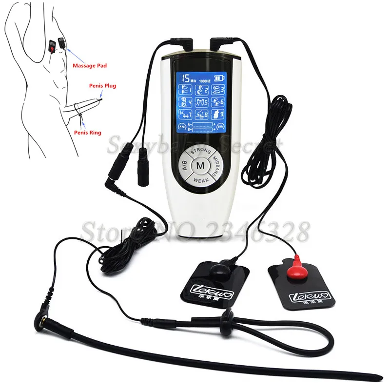 Cargador USB Electro choque pene enchufe anillos pene eléctrico anillos cuerpo masaje Pad juguetes
