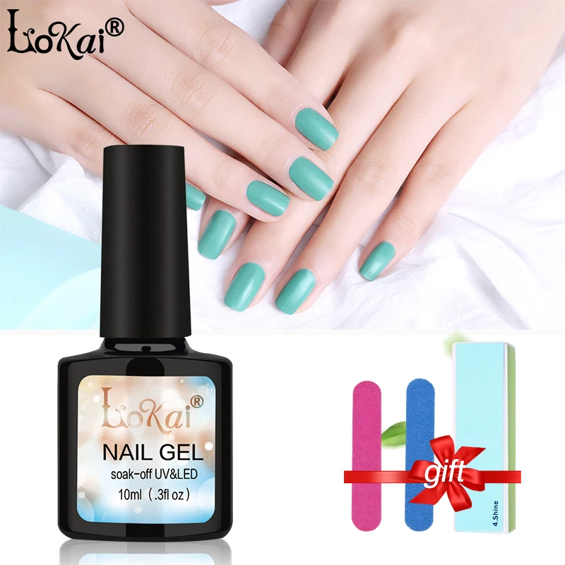 

DIY Nail Art Design Manicure Lokai 10ml UV Gel Nail Polish Soak Off Gel+ Sponge File Buffer Block +Mini Nail Files as Gift