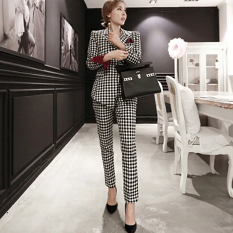 SMTHMA 2019 winter Business Women 2 Piece suit set Long sleeved ...