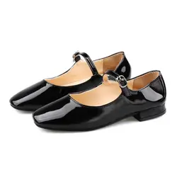 Тонкие туфли женская обувь 2018 г. Корейская Новинка; весенние ботинки с круглыми носками обувь с пряжкой