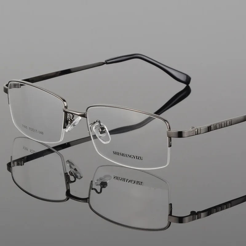 

Manufacturer Sells Thick Gold Plated Half Frame Spectacle Frame Luxury Metal Alloy Spectacle Frame for Men with One Substitute