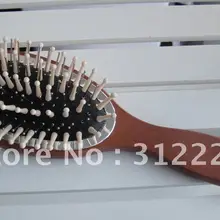 Расчёски для волос, Дерево Волосы Кисточки SIZE"* 2.6", 12 шт./лот, Овальный волос Расчёски для волос, дерево со стальной штифт волос Кисточки