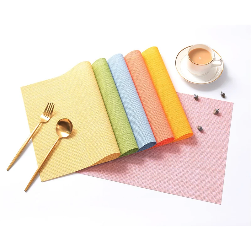 

PVC Table Mat Dinning Table Placemats Napkin Pad Non-Slip Waterproof Heat Resistant Cushion Table Decoration
