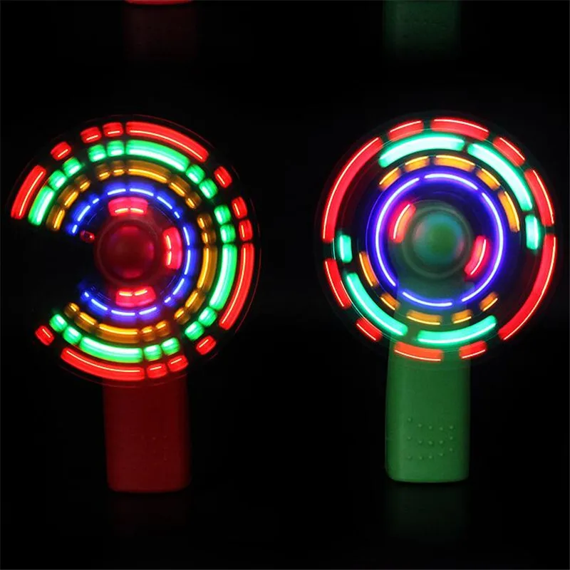1pcs Flash Fan Colorful Luminous Mini Fan Light up Toy Windmill