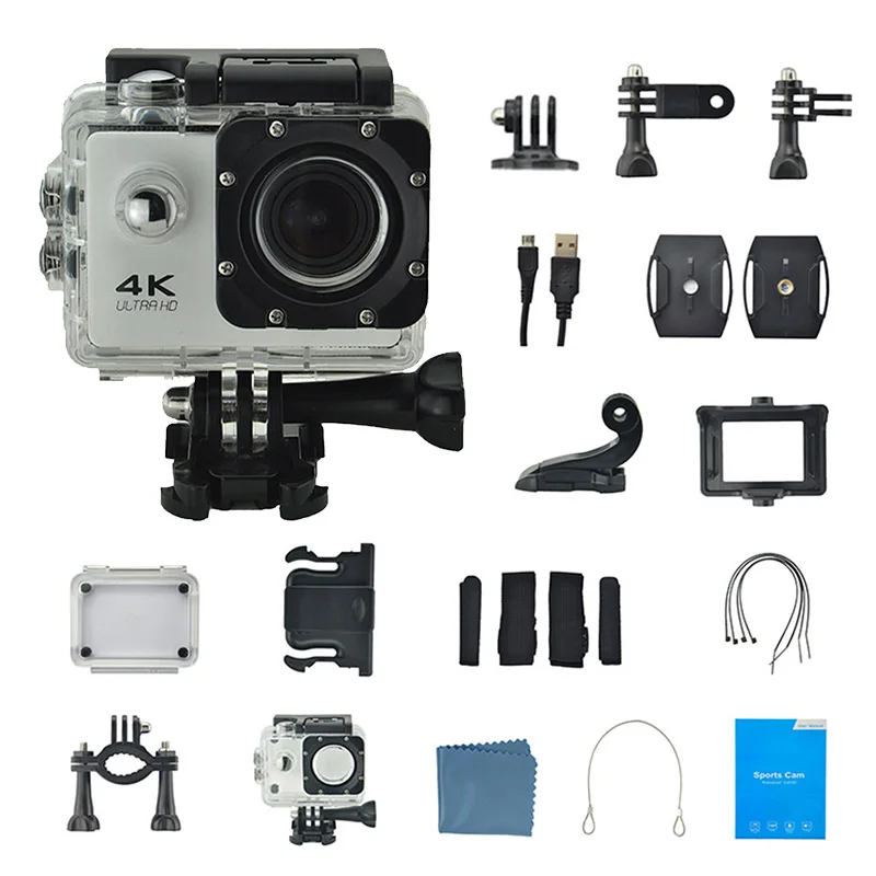 

F60 Action Camera Wifi 4k HD 16MP 170D Waterproof Sport Action Camera for Diving Bicycle Sport DV Helmet Cam Camera Accessories