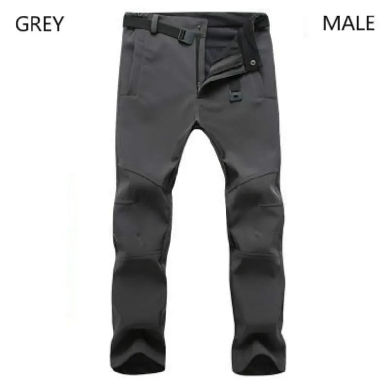 Mountainskin hombres nuevos de invierno Softshell pantalones de lana pantalones impermeable al aire libre senderismo Camping senderismo esquí Hombre Deporte Pantalones de deporte de las mujeres